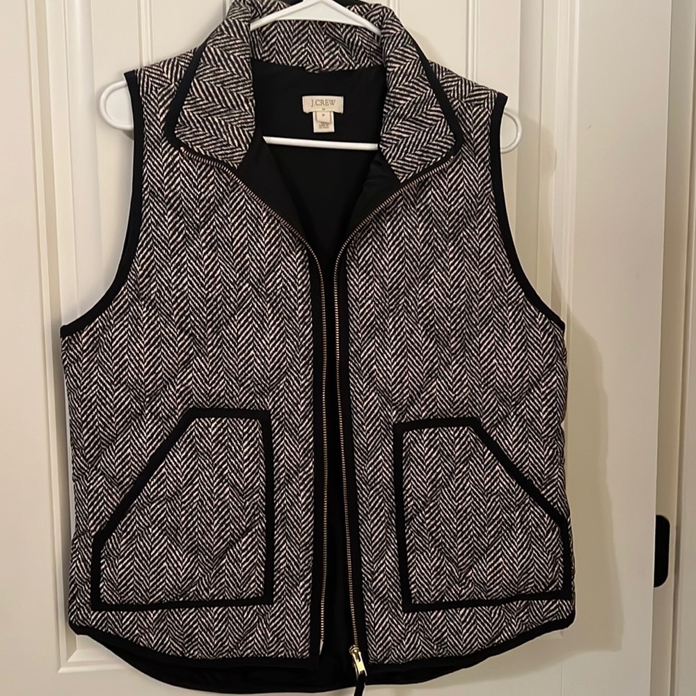 J Crew Black and White Vest Size M